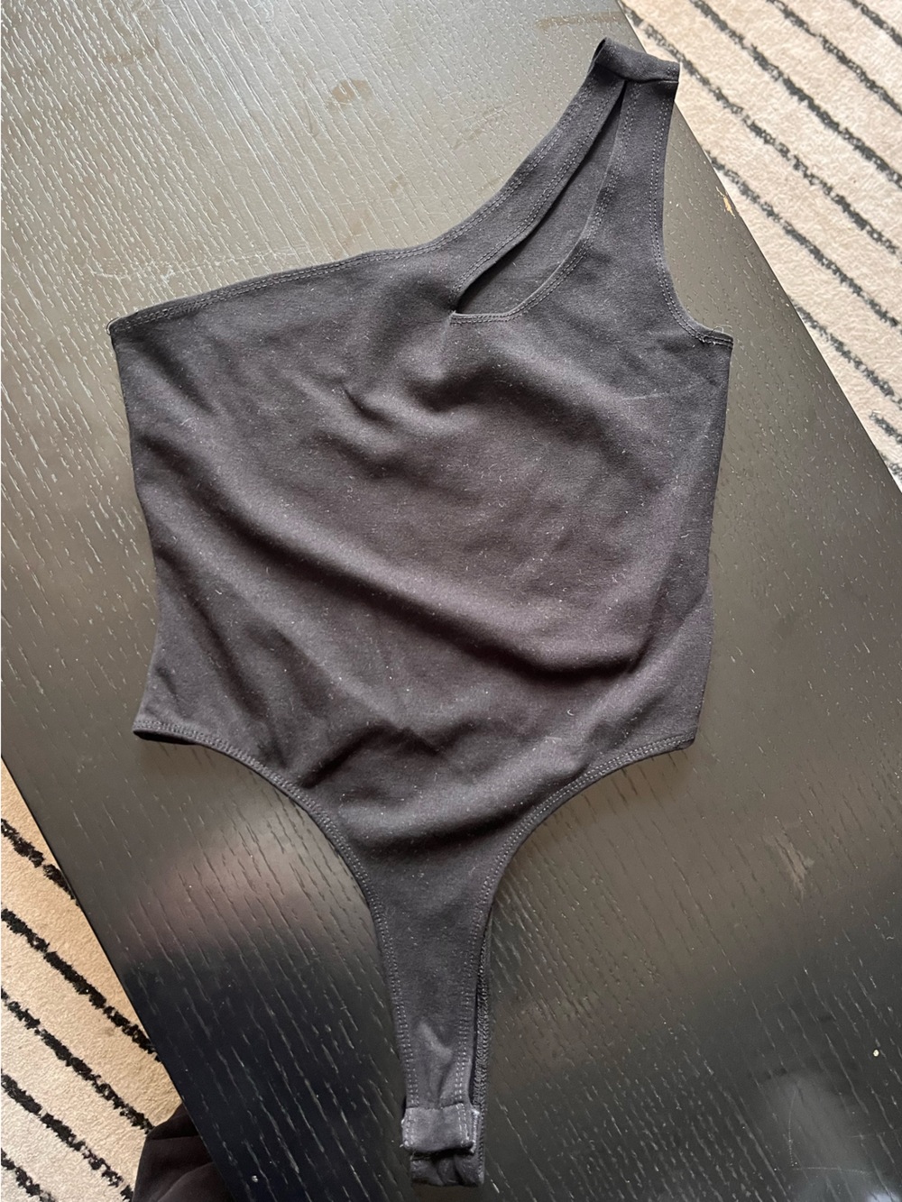 Timing Black One-Shoulder Kids Bodysuit